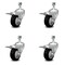 Service Caster 3.5 Inch Black Polyurethane Swivel 1/2 Inch Stem Caster Set with Total Lock Brake SCC-TSTTL20S3514-PPUB-BLK-121315-4 - alternate 1